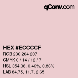 Color code: HEX #ECCCCF | qconv.com