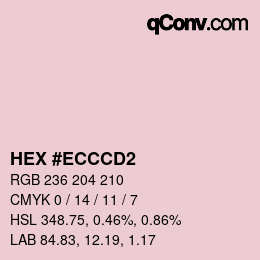 颜色代码: HEX #ECCCD2 | qconv.com