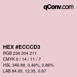 カラーコード: HEX #ECCCD3 | qconv.com