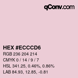 カラーコード: HEX #ECCCD6 | qconv.com