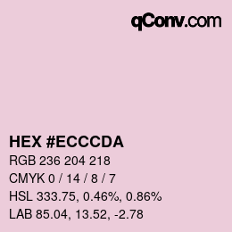 Color code: HEX #ECCCDA | qconv.com