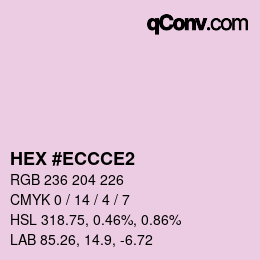 カラーコード: HEX #ECCCE2 | qconv.com