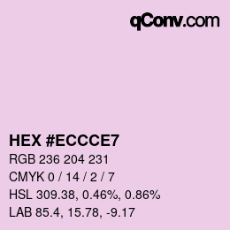 カラーコード: HEX #ECCCE7 | qconv.com