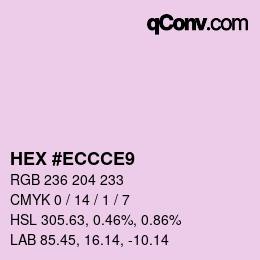颜色代码: HEX #ECCCE9 | qconv.com