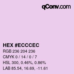 Color code: HEX #ECCCEC | qconv.com