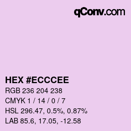 カラーコード: HEX #ECCCEE | qconv.com