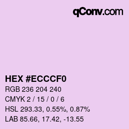 Color code: HEX #ECCCF0 | qconv.com