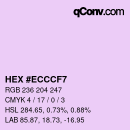 Color code: HEX #ECCCF7 | qconv.com