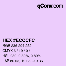 カラーコード: HEX #ECCCFC | qconv.com