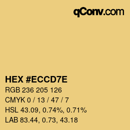 カラーコード: HEX #ECCD7E | qconv.com