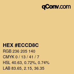 Color code: HEX #ECCD8C | qconv.com