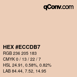 Color code: HEX #ECCDB7 | qconv.com