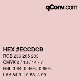 Color code: HEX #ECCDCB | qconv.com