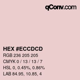 Color code: HEX #ECCDCD | qconv.com