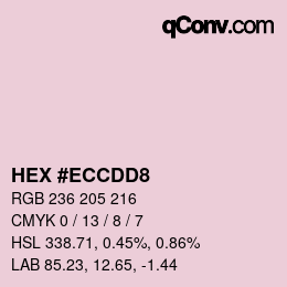 Farbcode: HEX #ECCDD8 | qconv.com