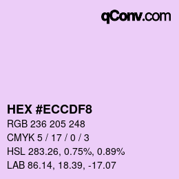 カラーコード: HEX #ECCDF8 | qconv.com
