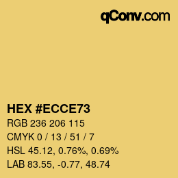 カラーコード: HEX #ECCE73 | qconv.com