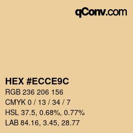 Color code: HEX #ECCE9C | qconv.com