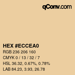カラーコード: HEX #ECCEA0 | qconv.com