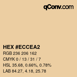 颜色代码: HEX #ECCEA2 | qconv.com