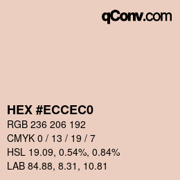カラーコード: HEX #ECCEC0 | qconv.com