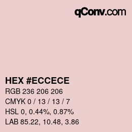 Farbcode: HEX #ECCECE | qconv.com
