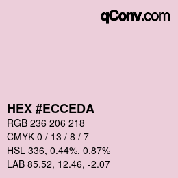 Color code: HEX #ECCEDA | qconv.com