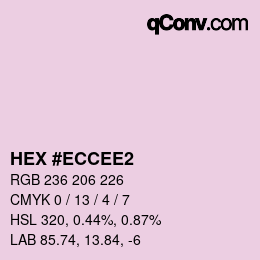 カラーコード: HEX #ECCEE2 | qconv.com