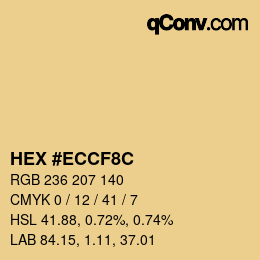 Color code: HEX #ECCF8C | qconv.com
