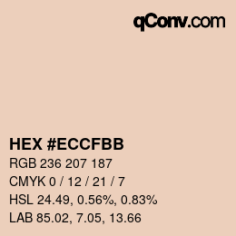 Color code: HEX #ECCFBB | qconv.com