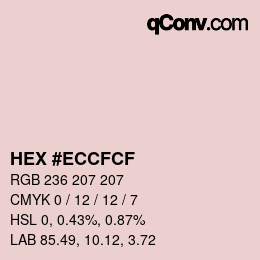 Color code: HEX #ECCFCF | qconv.com