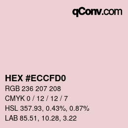 カラーコード: HEX #ECCFD0 | qconv.com
