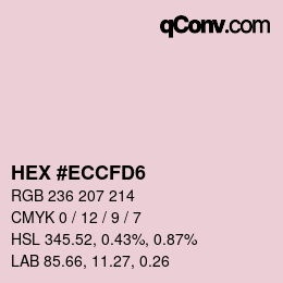 Color code: HEX #ECCFD6 | qconv.com