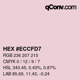 Color code: HEX #ECCFD7 | qconv.com