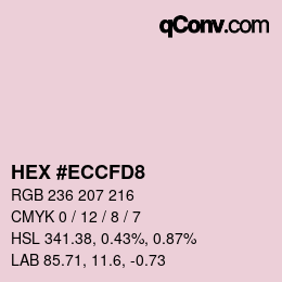 Color code: HEX #ECCFD8 | qconv.com