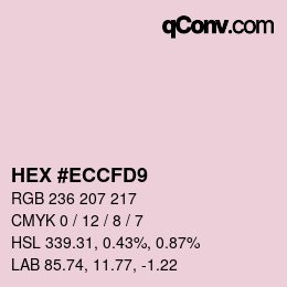 Color code: HEX #ECCFD9 | qconv.com