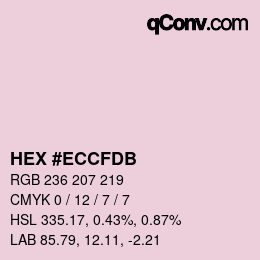 Color code: HEX #ECCFDB | qconv.com