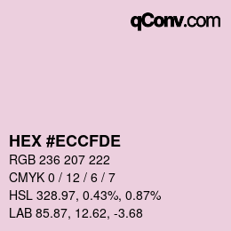 颜色代码: HEX #ECCFDE | qconv.com
