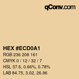 カラーコード: HEX #ECD0A1 | qconv.com