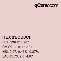 Color code: HEX #ECD0CF | qconv.com
