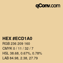 Color code: HEX #ECD1A0 | qconv.com