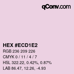 カラーコード: HEX #ECD1E2 | qconv.com