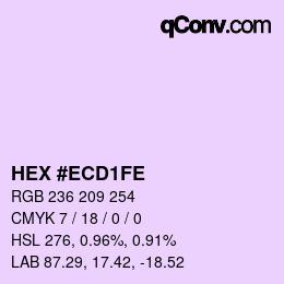 Código de color: HEX #ECD1FE | qconv.com