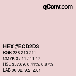 Color code: HEX #ECD2D3 | qconv.com