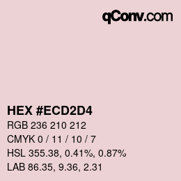 カラーコード: HEX #ECD2D4 | qconv.com