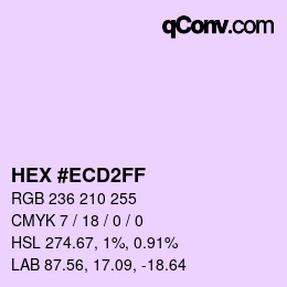 Color code: HEX #ECD2FF | qconv.com