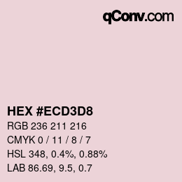 Color code: HEX #ECD3D8 | qconv.com