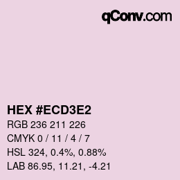カラーコード: HEX #ECD3E2 | qconv.com