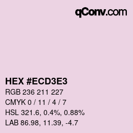 Color code: HEX #ECD3E3 | qconv.com