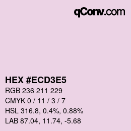 Color code: HEX #ECD3E5 | qconv.com